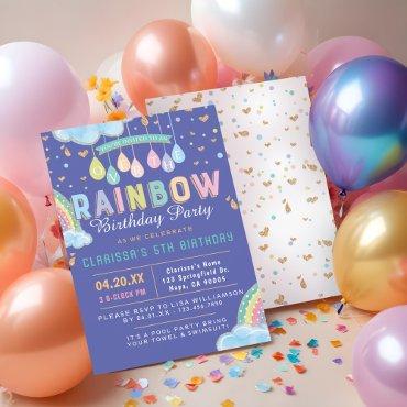 Cute Watercolor Rainbow Birthday Party