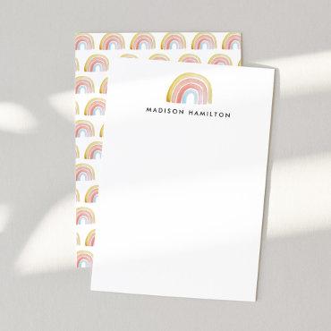 Cute Watercolor Rainbow Personalized Stationery Note Card