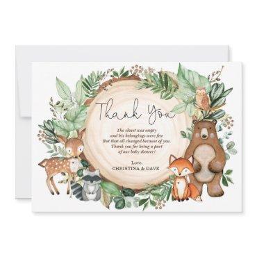 Cute Watercolor Woodland Forest Animals Thank You