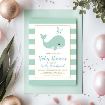 Cute Whale Mint Green