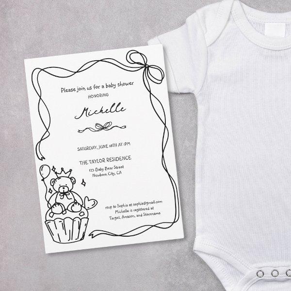 Cute Whimsical Hand Drawn Blue