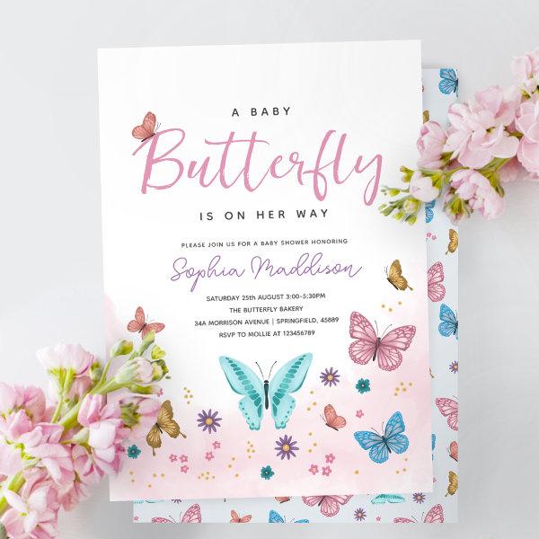 Cute Whimsical Pink Butterfly Girls