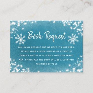 Cute Winter Baby Shower Blue Book Request Enclosure Card