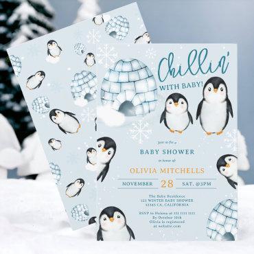 Cute winter penguin igloos snow