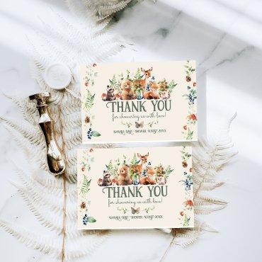 Cute Woodland Animal Adventure Neutral Baby Shower Thank You Card