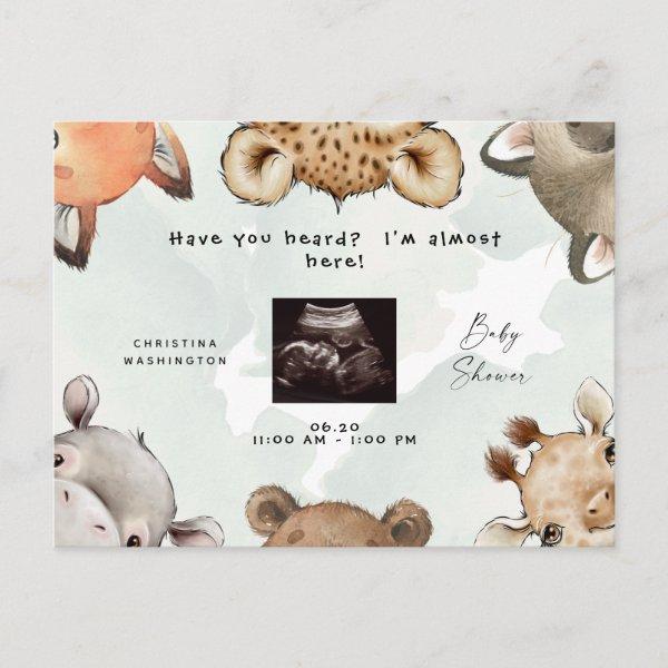Cute Woodland Animal Ears Ultrasound  Postcard