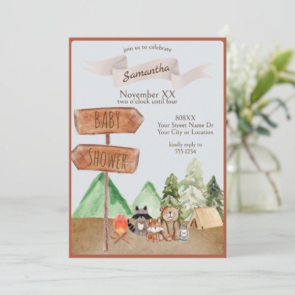Cute Woodland Forest Animals Camping