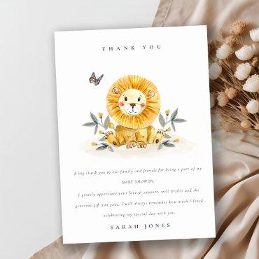 Cute Woodland Watercolor Lion Foliage Baby Shower Postcard