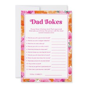 Dad Jokes Pink & Floral Baby Shower Game