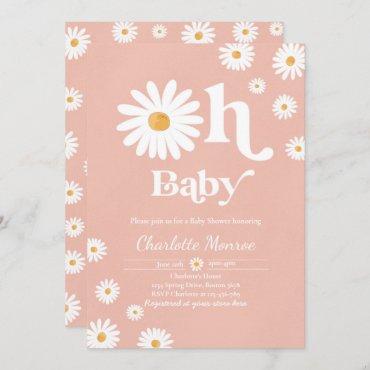 Daisy Baby Shower Bohemian Floral Chic Baby Shower Invitation
