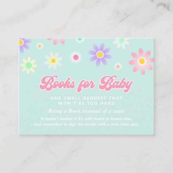 Daisy Retro Baby Shower Books for Baby Enclosure Card