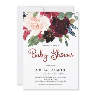 Deep red merlot floral boho winter