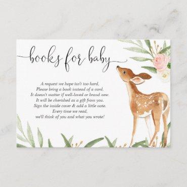Deer book request girl baby shower book insert