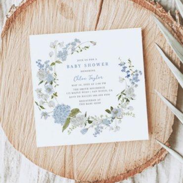 Delicate Blue Floral Wreath