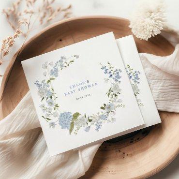 Delicate Blue Floral Wreath  Napkins
