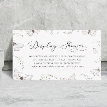 Delicate Butterfly Garden Bridal Display Shower  Enclosure Card