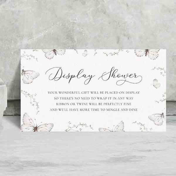 Delicate Butterfly Garden Bridal Display Shower  Enclosure Card