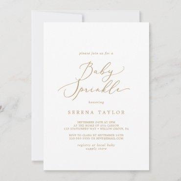 Delicate Gold Calligraphy Baby Sprinkle
