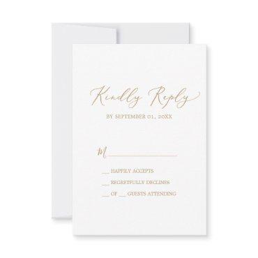 Delicate Gold Calligraphy Simple RSVP Card