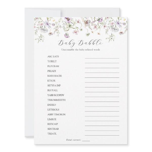 Delicate Purple Wildflower Baby Babble Scramble