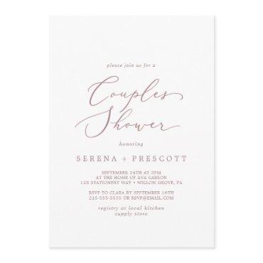 Delicate Rose Gold Calligraphy Couples Shower
