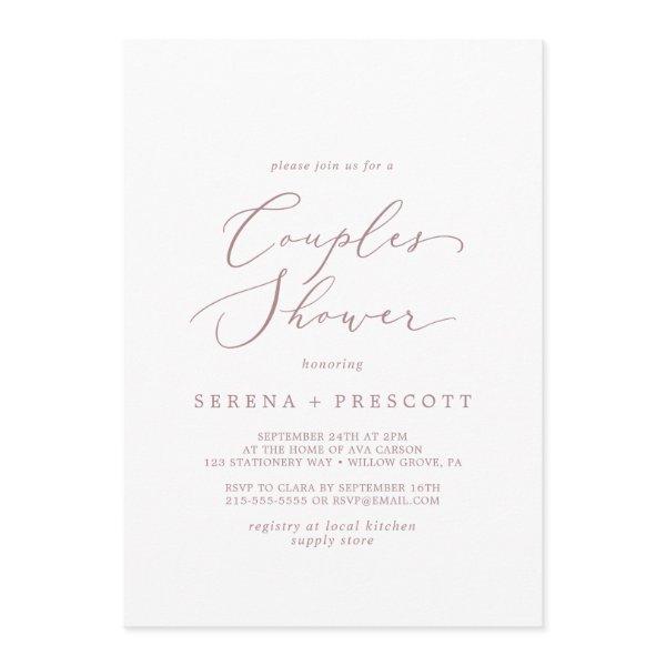 Delicate Rose Gold Calligraphy Couples Shower