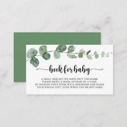 Delight Eucalyptus Baby Shower Book Request   Enclosure Card