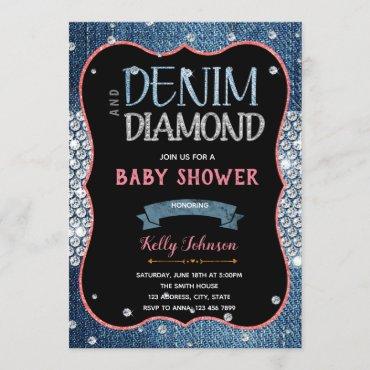 Denim baby shower diamonds