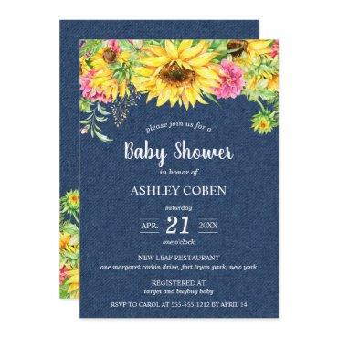 Denim  with Sunflowers