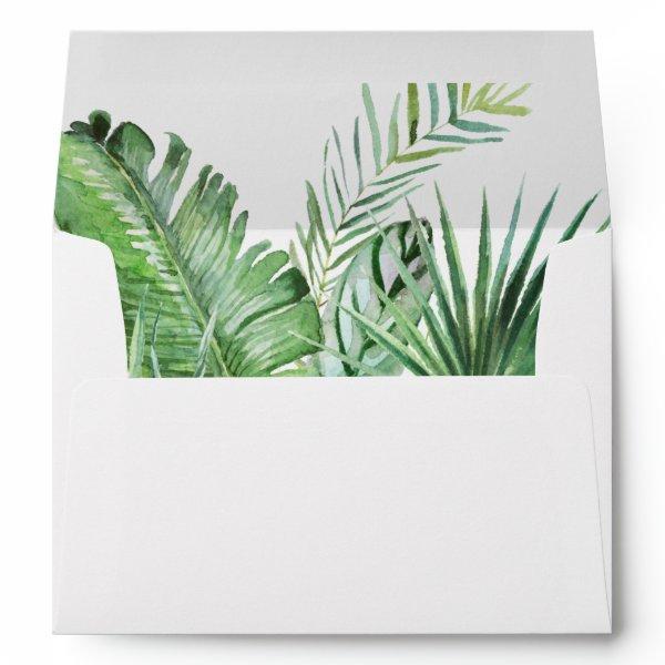Destination Tropical Greenery Wedding  Envelope