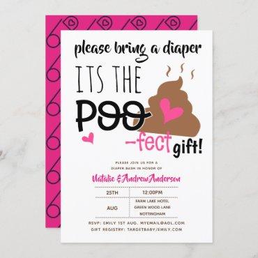 DIAPER BASH - Funny Poop POOFECT Emoji Baby Shower Invitation