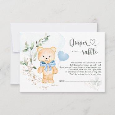 DIAPER Raffle Baby Shower Teddy Bear Invitation