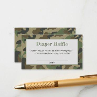 Diaper Raffle Boy Baby Shower Camo Enclosure Card