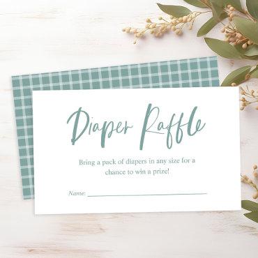 Diaper Raffle Calligraphy Neutral Baby Shower Enclosure Card