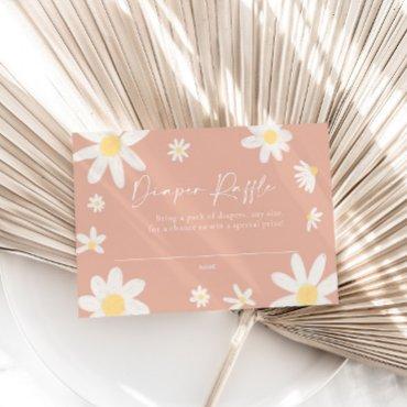 Diaper Raffle Card Daisy Pink Blush