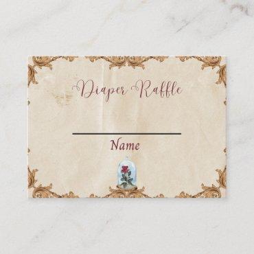 Diaper Raffle Card, enchanted rose Business Card