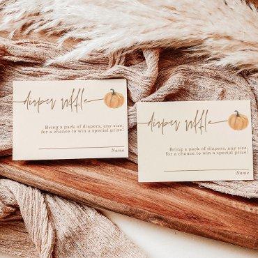 Diaper Raffle Card, Fall Pumpkin Baby Shower