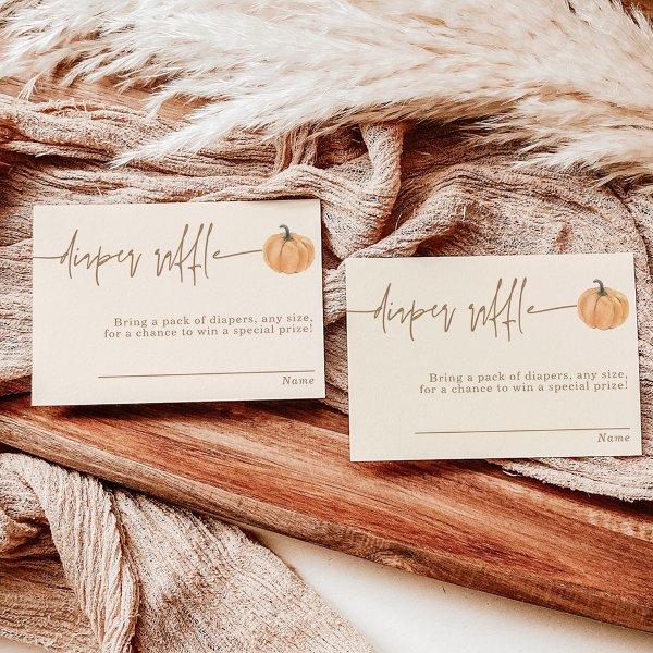 Diaper Raffle Card, Fall Pumpkin Baby Shower