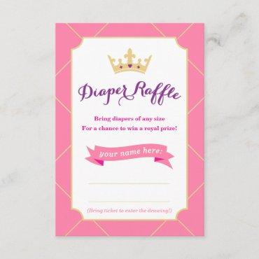 Diaper Raffle Cards | Princess Baby Shower Girl