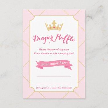 Diaper Raffle Cards | Princess Baby Shower Girl