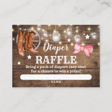 Diaper Raffle Gender Reveal Boots or Bows Card