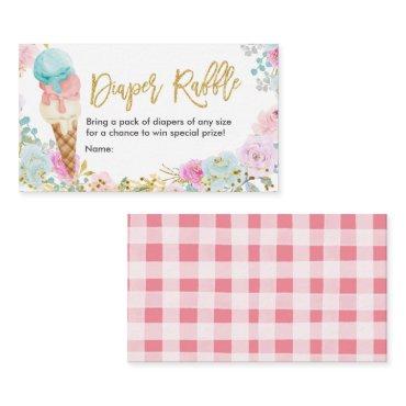 Diaper Raffle Ice Cream Pastel Enclosure Card