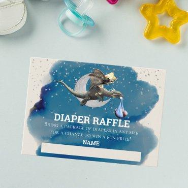 Diaper Raffle Little Knight Dragon Silver Star  Enclosure Card