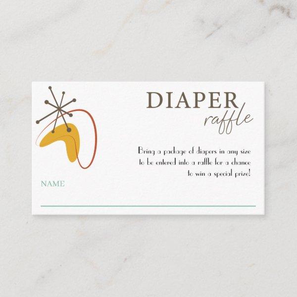 Diaper Raffle Mid Century Modern Baby Shower Card