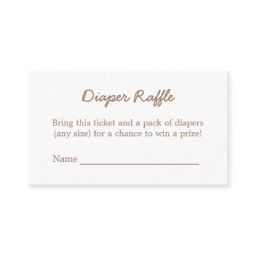 Diaper Raffle Minimalist Gentle Brown Enclosure Card