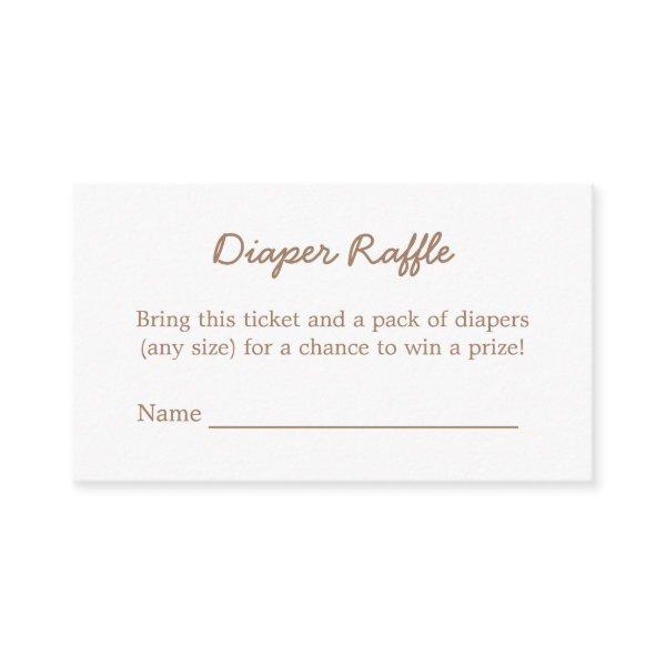 Diaper Raffle Minimalist Gentle Brown Enclosure Card
