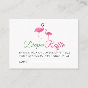 Diaper Raffle Pink Flamingo Baby Shower Enclosure Card