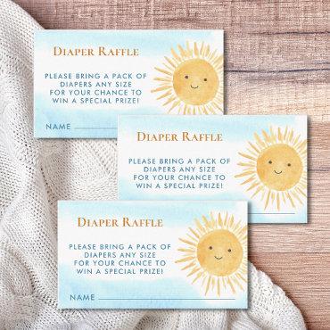 Diaper Raffle Sun Boy's Baby Shower Enclosure Card