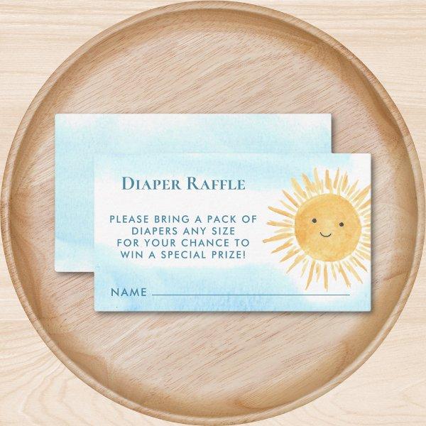 Diaper Raffle Sun Boy's Baby Shower Enclosure Card