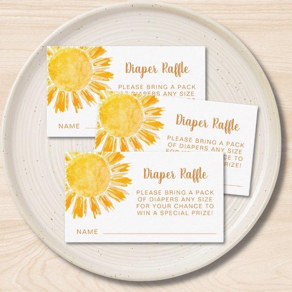 Diaper Raffle Sunshine Baby Shower Enclosure Card